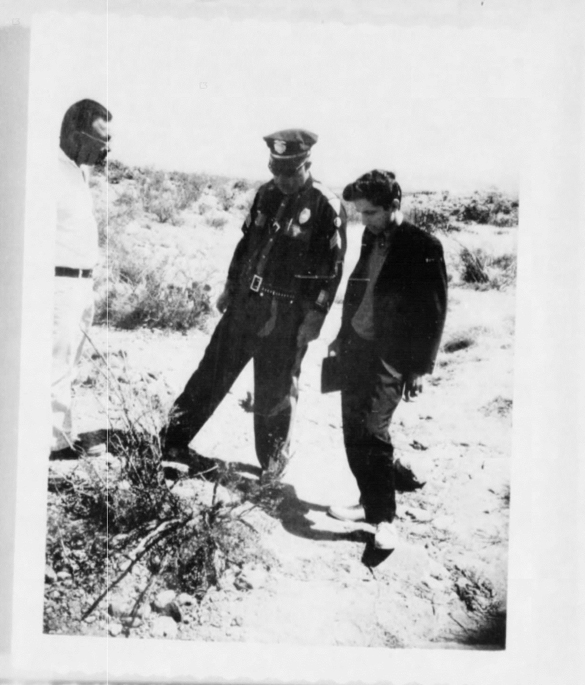 Lonnie Zamora (center) with investigators. (Credit: CIA)