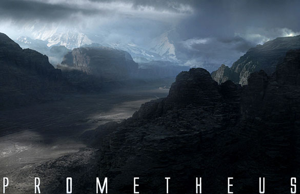 Extraterrestrial valley from a scene in "Prometheus." (Credit: 20th Century Fox)